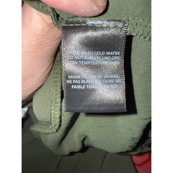 Fraiche by J Olive Green Wrap Waist Tie Jumpsuit Women Size L - Picture 8 of 10